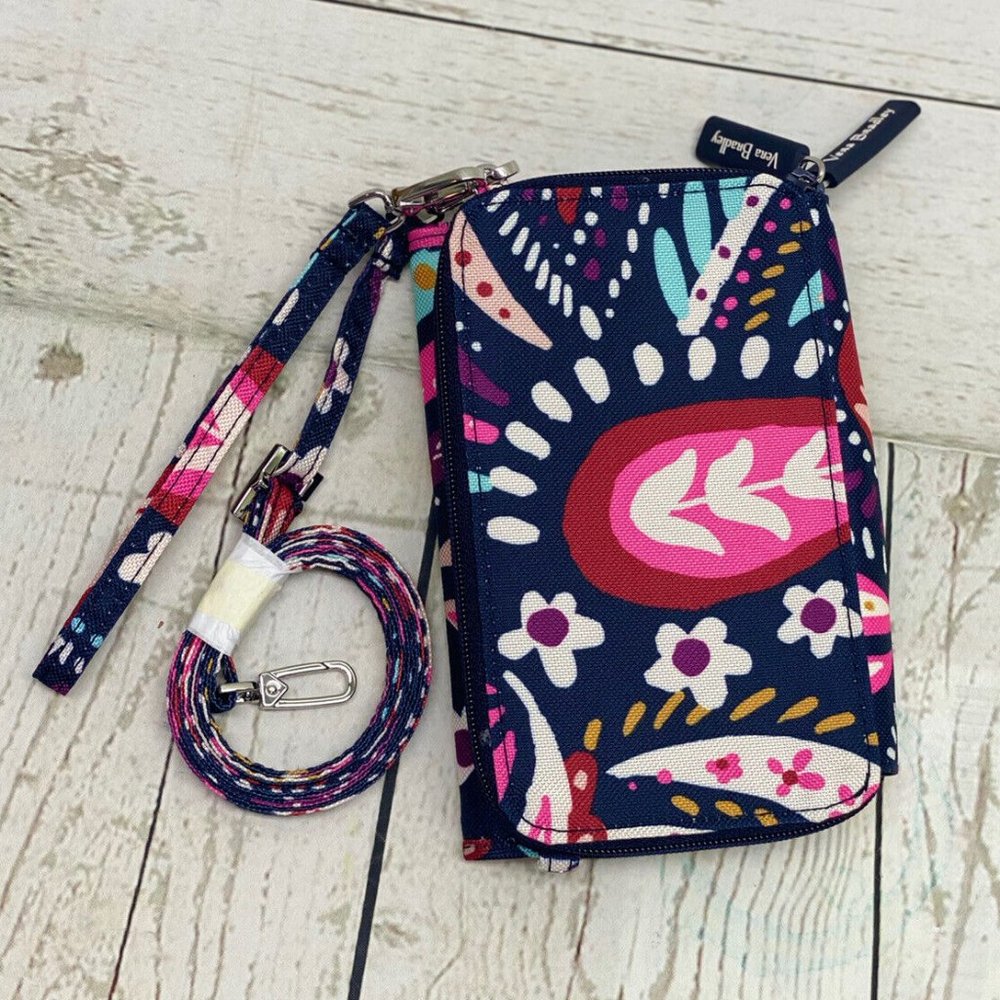 Vera Bradley 3-In-1 Crossbody RFID Painted Paisley Phone Case Wallet NWT